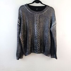 FATE Metallic silver braid sweater size M